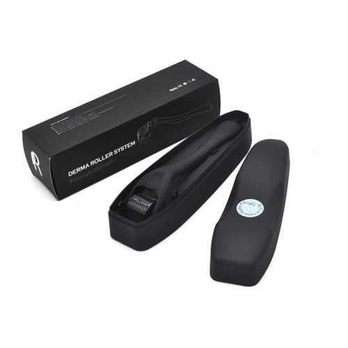  Derma Roller Black Matte Tytan 540 Pielęgnacja Zarostu 2.5 mm